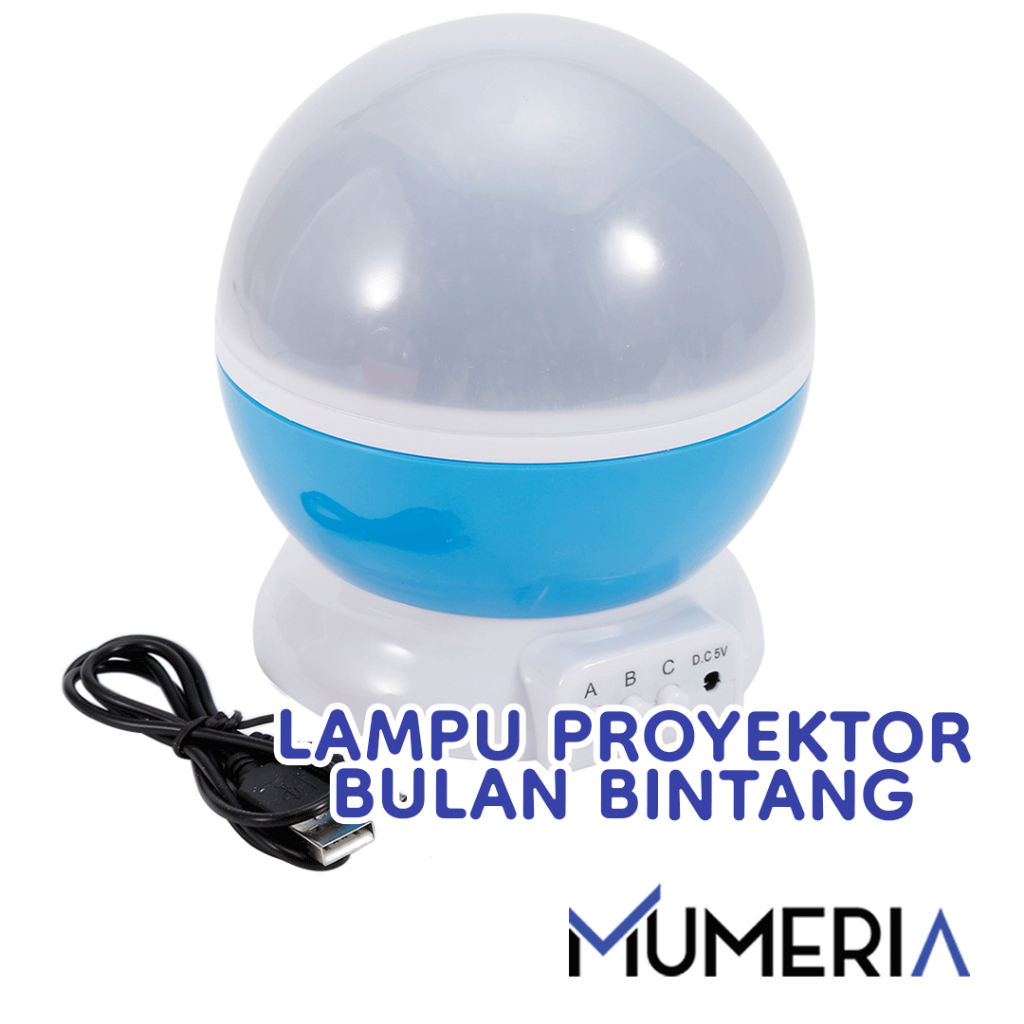 Jual Lampu Kamar Tidur Proyektor Bulan Bintang 4 LED 8 Mode Elektrik ...