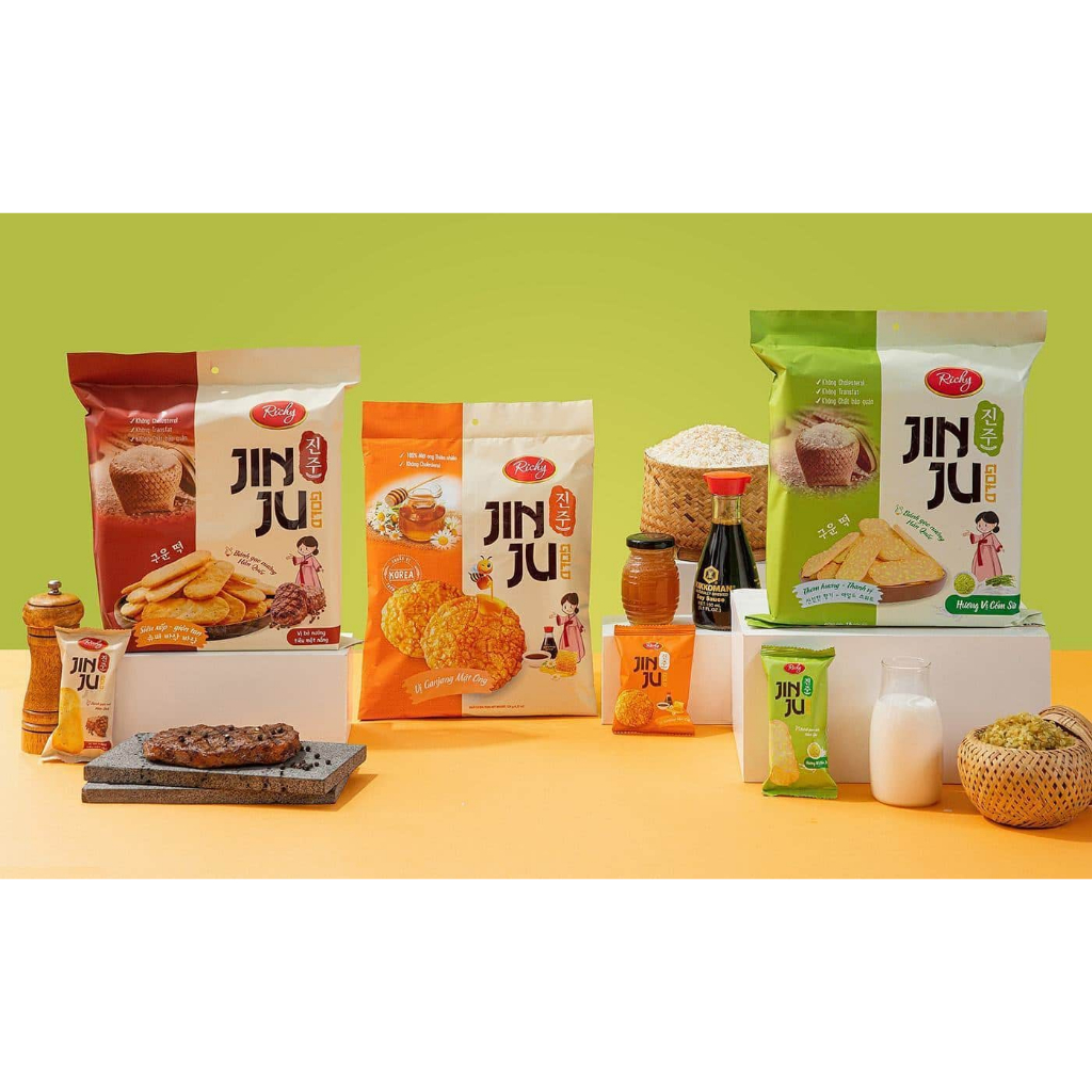 Jual Richy Jinju Rice Crackres Honey Rice Crackers Bbq Rice Crackers ...
