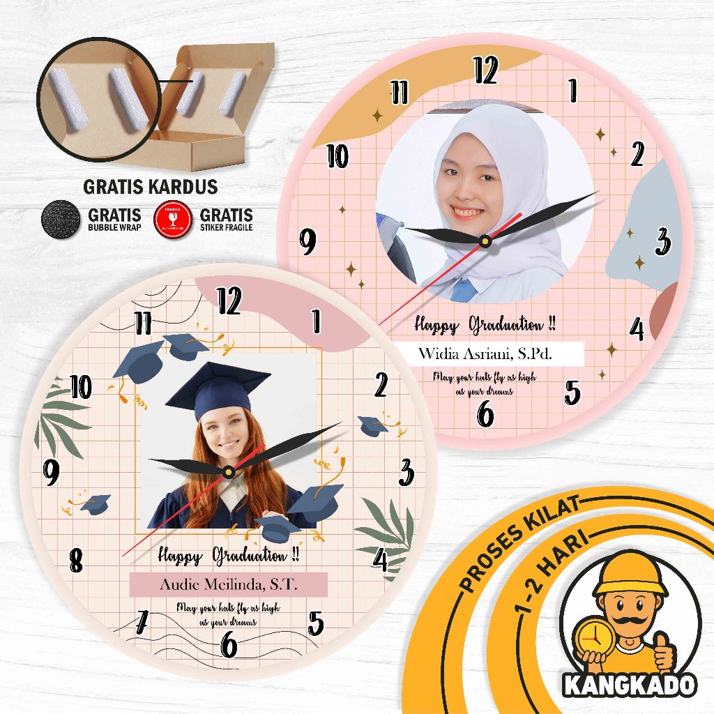 Jual JAM MEJA DIAMETER 10CM HADIAH GRADUATION KADO KELULUSAN UNIK ...