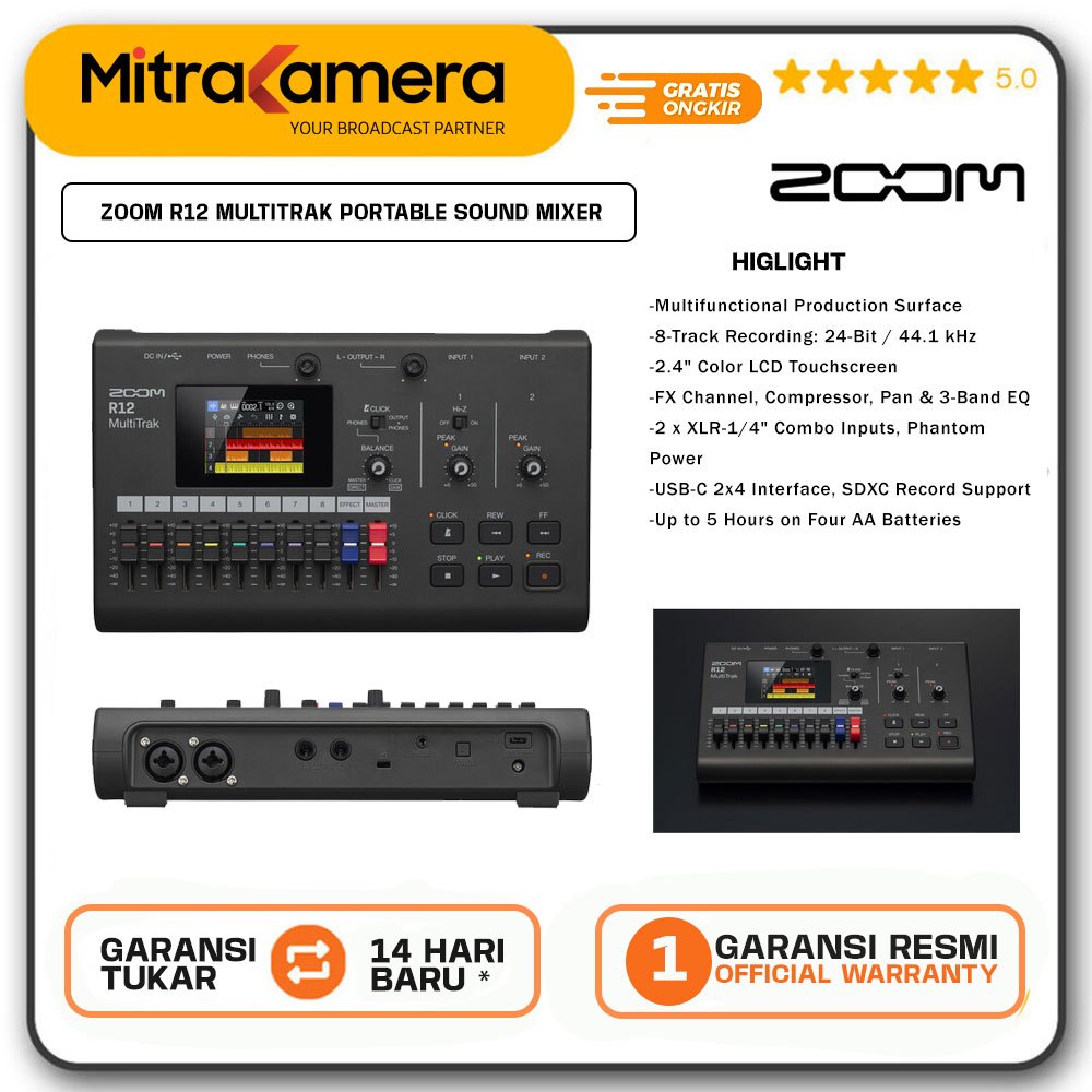 Jual Zoom R12 MultiTrack Portable Multitrack Recorder Sound Mixer Shopee Indonesia