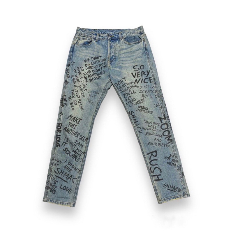 GUCCI 17SS PRINTED CHLORINE PUNK JEANS
