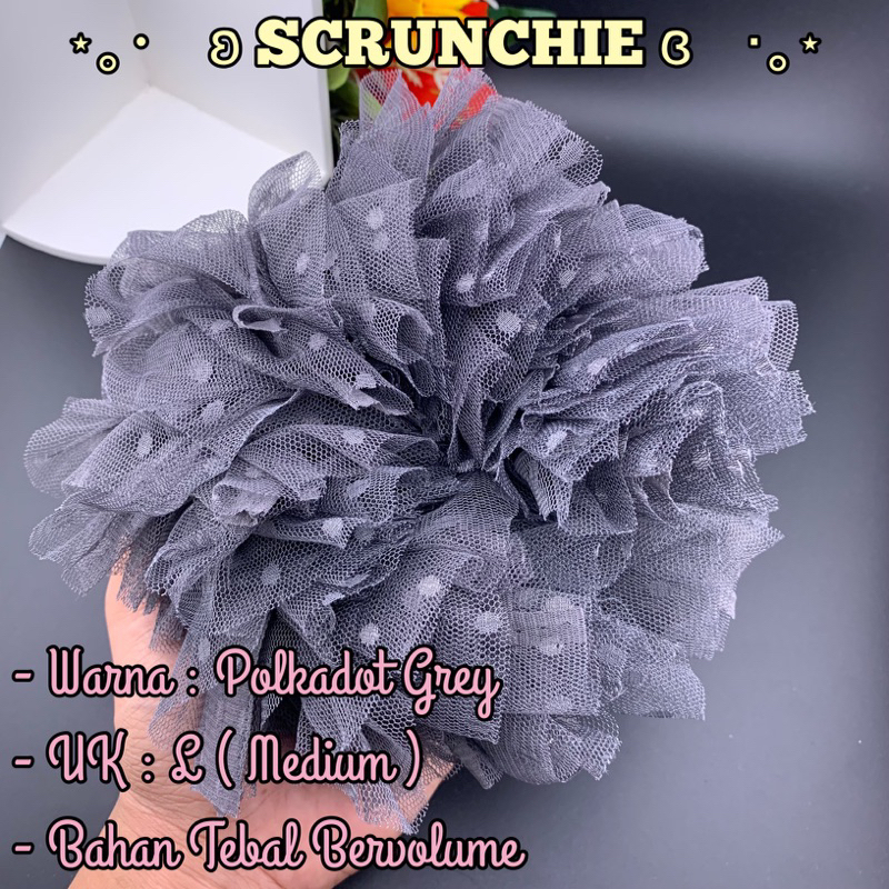Jual SCRUNCHIE TULLE PREMIUM | SCRUNCHIE TILE WARNA UK MEDIUM 20 CM ...