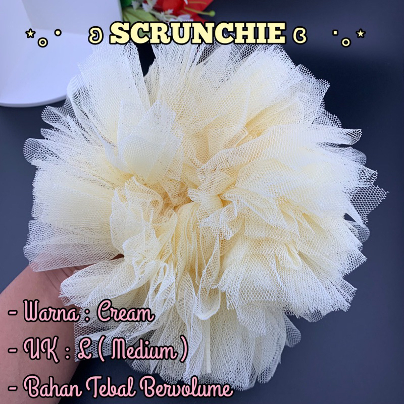 Jual SCRUNCHIE TULLE PREMIUM | SCRUNCHIE TILE WARNA UK MEDIUM 20 CM ...