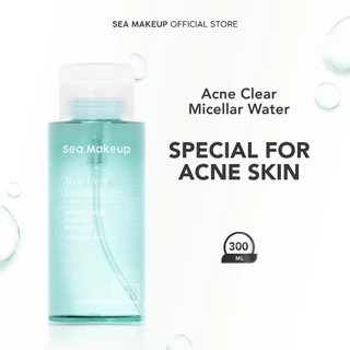 Sea Makeup Acne Clear Micellar Water【BPOM】– Cleanser Wajah & Penghapus Make Up, Micelar Water untuk Kulit Sensitif Berjerawat dengan Salicylic Acid & Bisabolol, Alternatif Cleansing Oil & Cleansing Balm