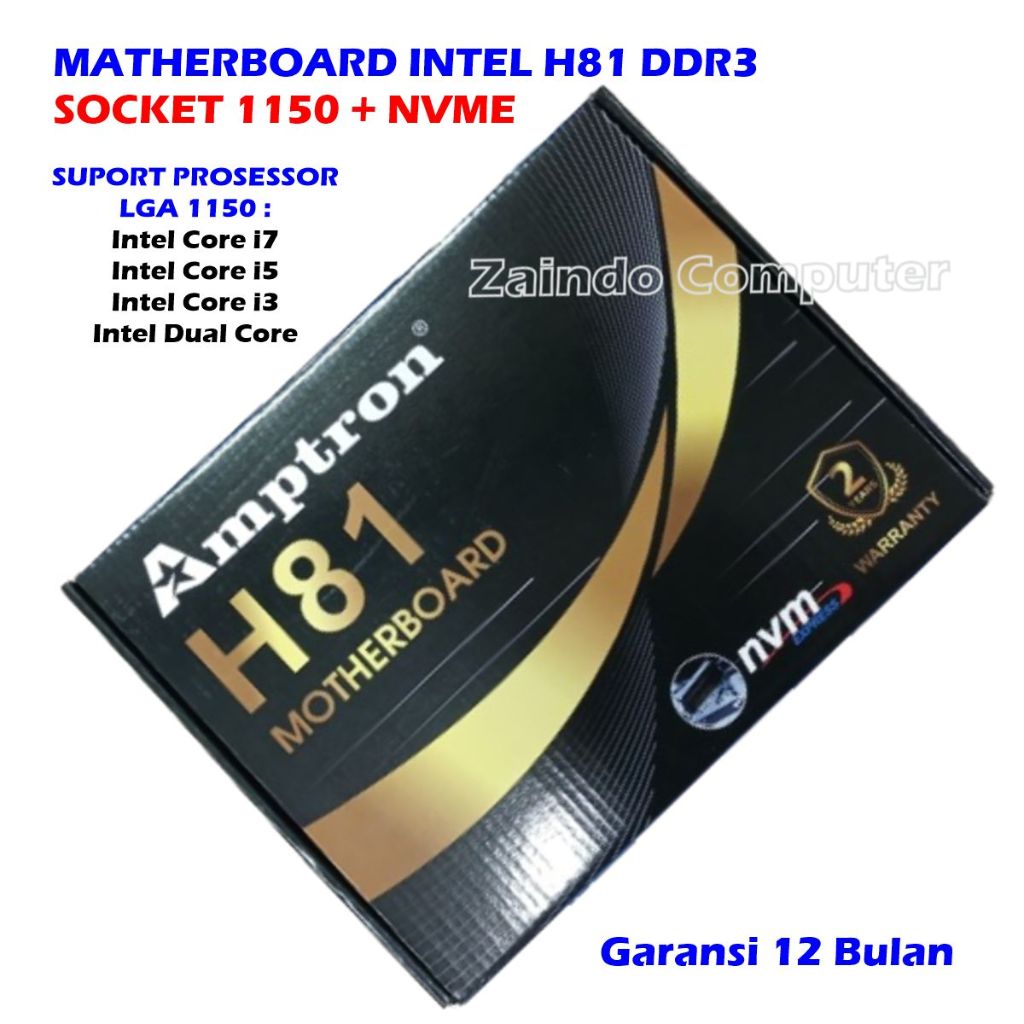 Jual MAINBOARD INTEL H81 AMPTRON SOCKET 1150 + NVME MATHERBOARD AMPTRON ...