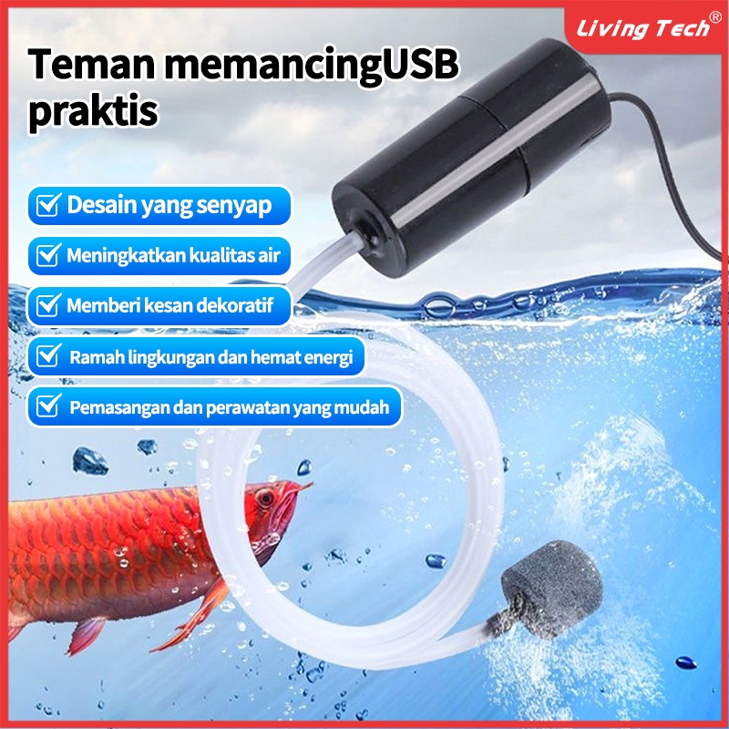 Jual Pompa Udara Aquarium USB Aerator/ Akuarium Ikan Airator Gelembung ...