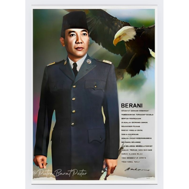 Jual Poster Cetak Hiasan Dinding Jumbo Gambar Ir Soekarno Uk 70x100 Cm ...