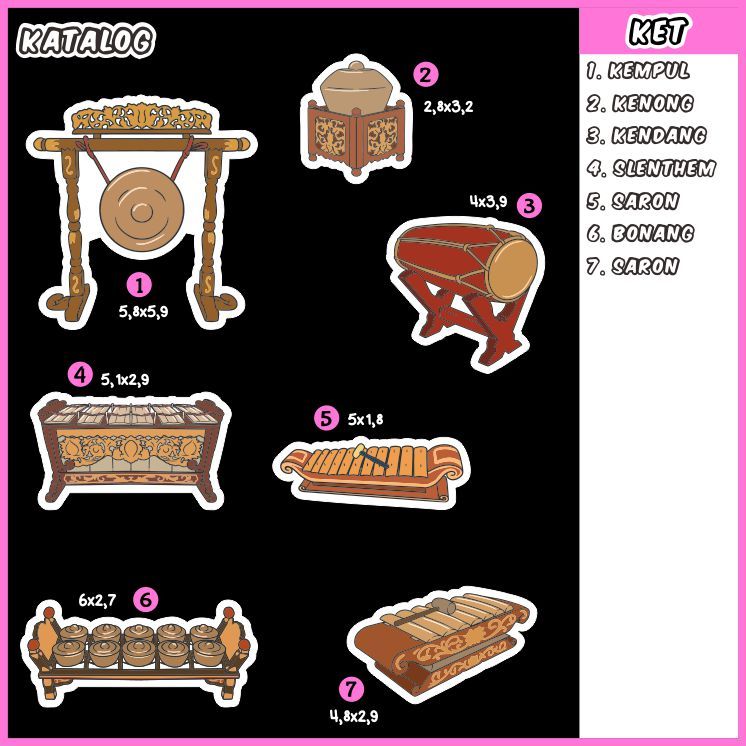 Jual [1 pack] Gamelan Stickers Cocok untuk oleh-oleh / scrapbook ...