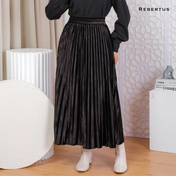 Rok Plisket Bludru Wanita Rebertus Dianda