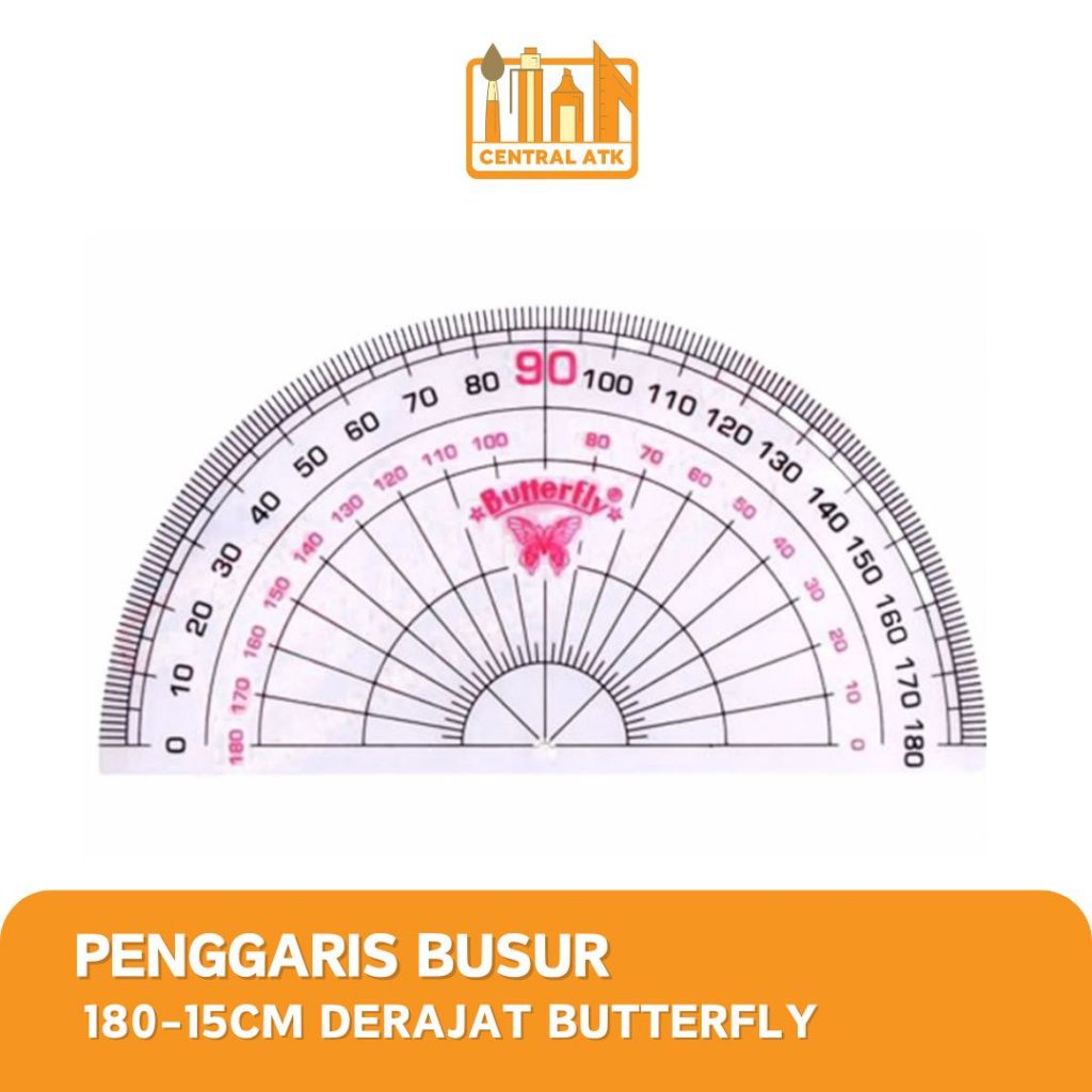 Jual Penggaris Busur Cm Derajat Butterfly Pcs Shopee Indonesia