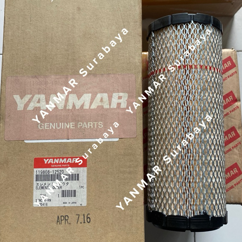 Jual Filter udara Yanmar EF393 / 3TNV88 119808-12520 Original | Shopee ...