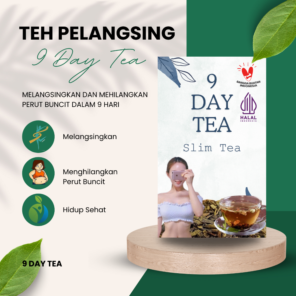 Jual teh pelangsing 9 tea day melangsingkan dalam 9 hari | Shopee Indonesia