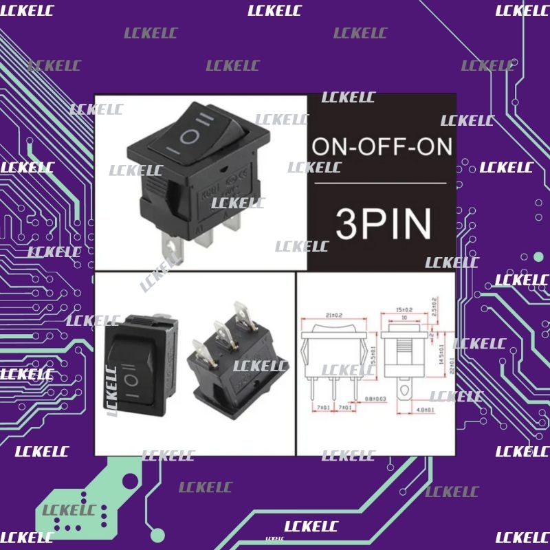 Jual ROCKER SWITCH SAKLAR ON-OFF-ON KECIL 3 PIN HITAM | Shopee Indonesia