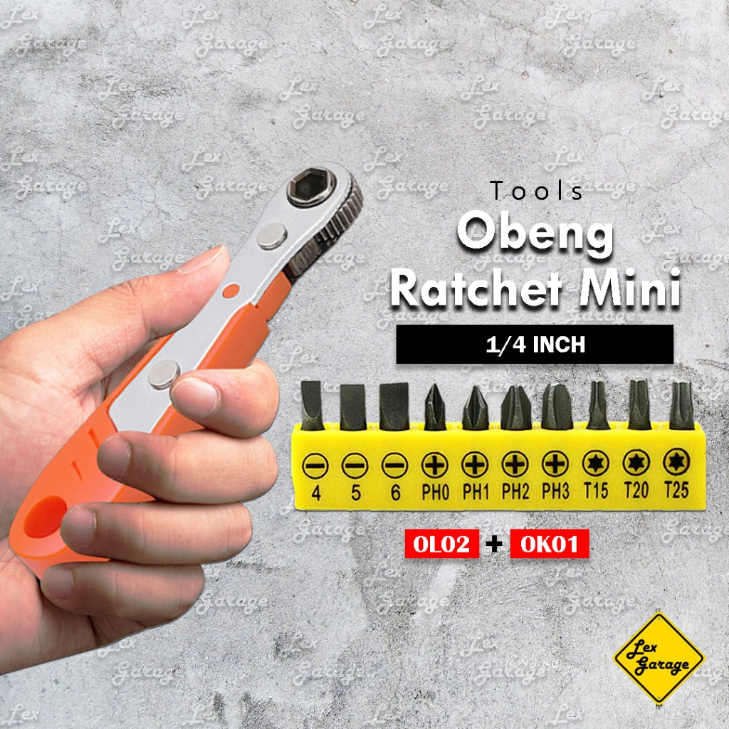 Jual Obeng Set Ratchet Plus Minus Bintang Mata Obeng Set | Shopee Indonesia