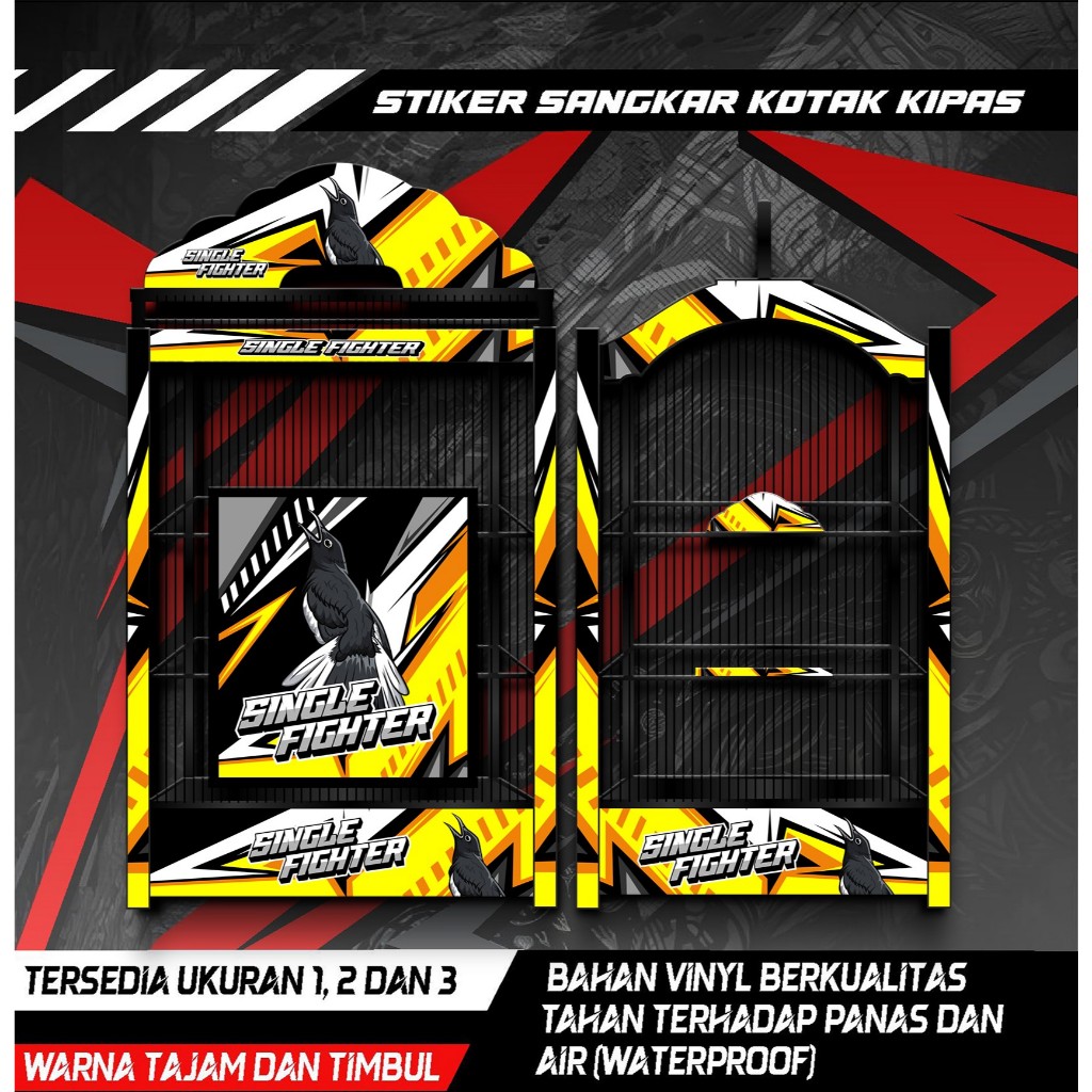Jual Stiker Decal Sangkar Burung Kotak Kipas, Desain Kacer, COD, Anti ...