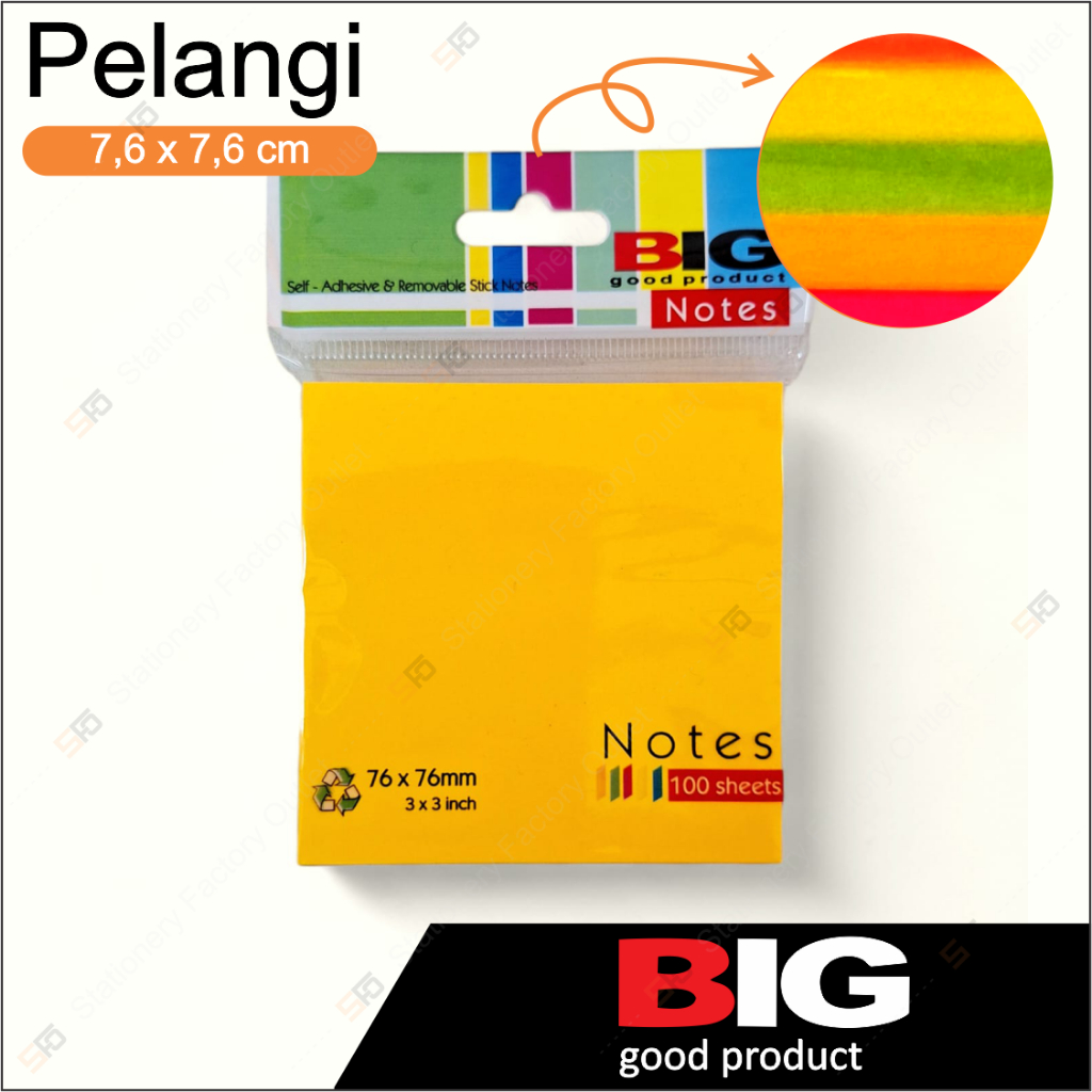 Jual Sticky Notes Big 76mm x 76mm Rainbow | Shopee Indonesia