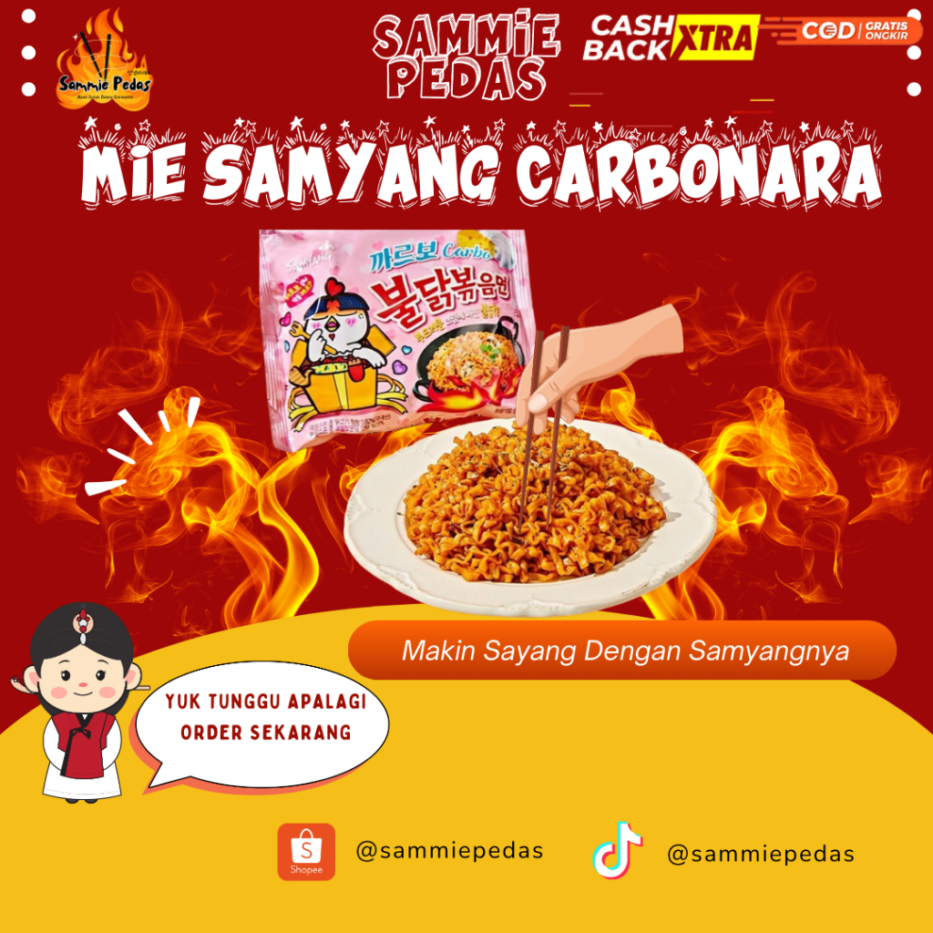 Jual Mie Samyang Carbonara Hot Chicken Pedas Ramen | Mie Instant Korea ...