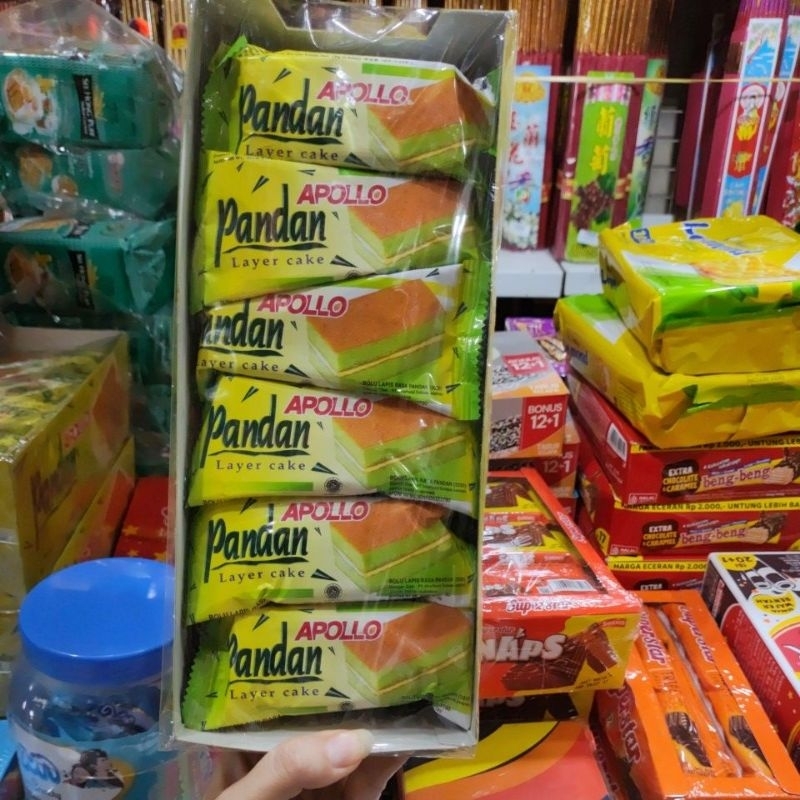 Jual Bolu apollo, roti apollo. apollo pandan 1ktk isi 24 pcs exp 2027/ ...