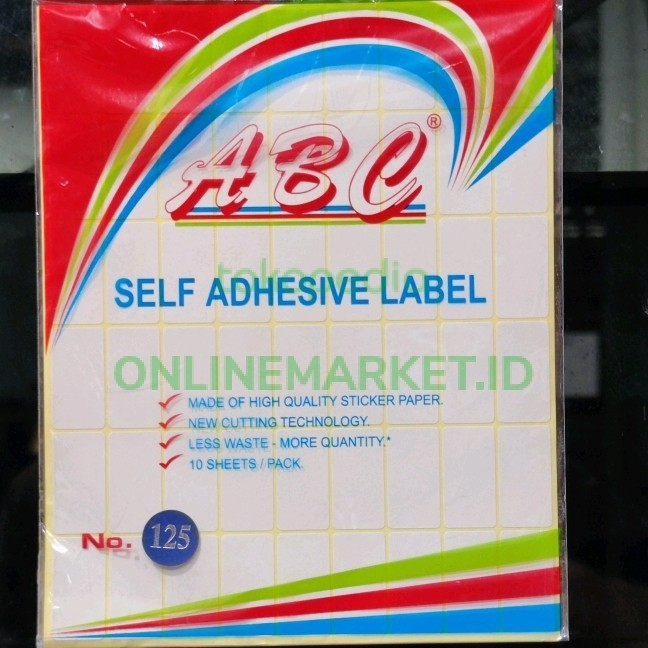 Jual Stiker Label ABC 125 Polos ( self adhesive label ) / label ...