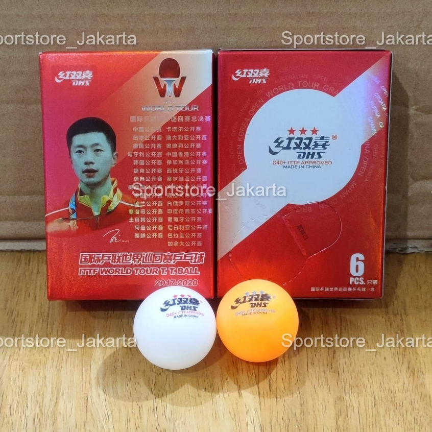 Jual BOLA PINGPONG DHS WTT 3STAR ISI 6-PLASTIC 40+ - Bola Tenis Meja ...