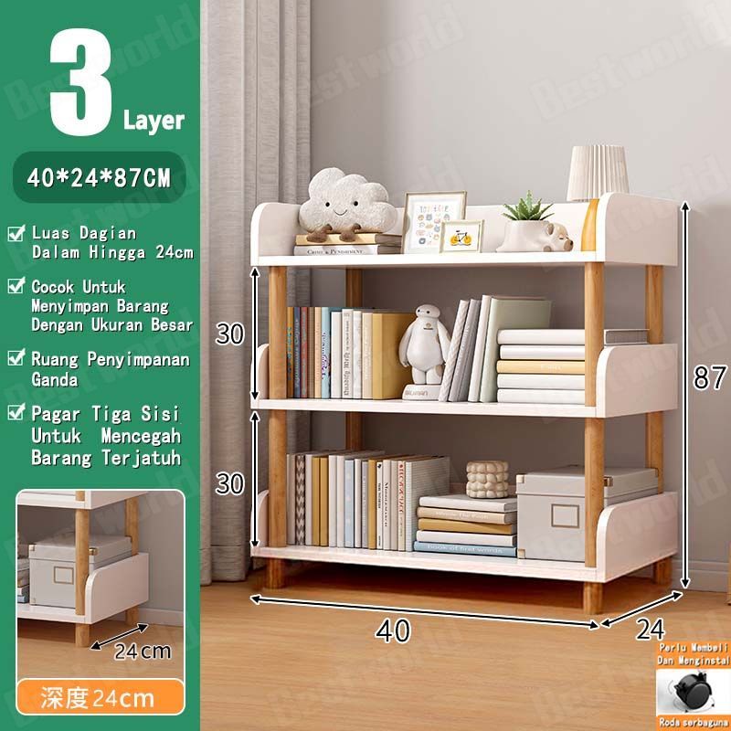 Jual Rak Buku Minimalis 6 Tingkat Rak Makanan Ringan Lemari Buku Kayu