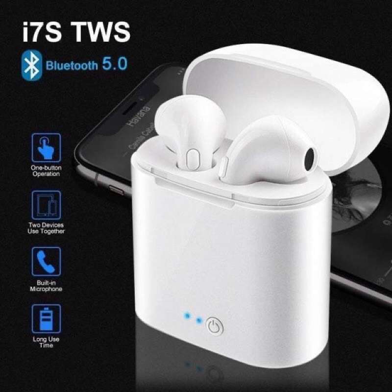 Headset I7S TWS Wireless Earbuds Mini Bluetooth Stereo Headset earphone  tanpa kabel