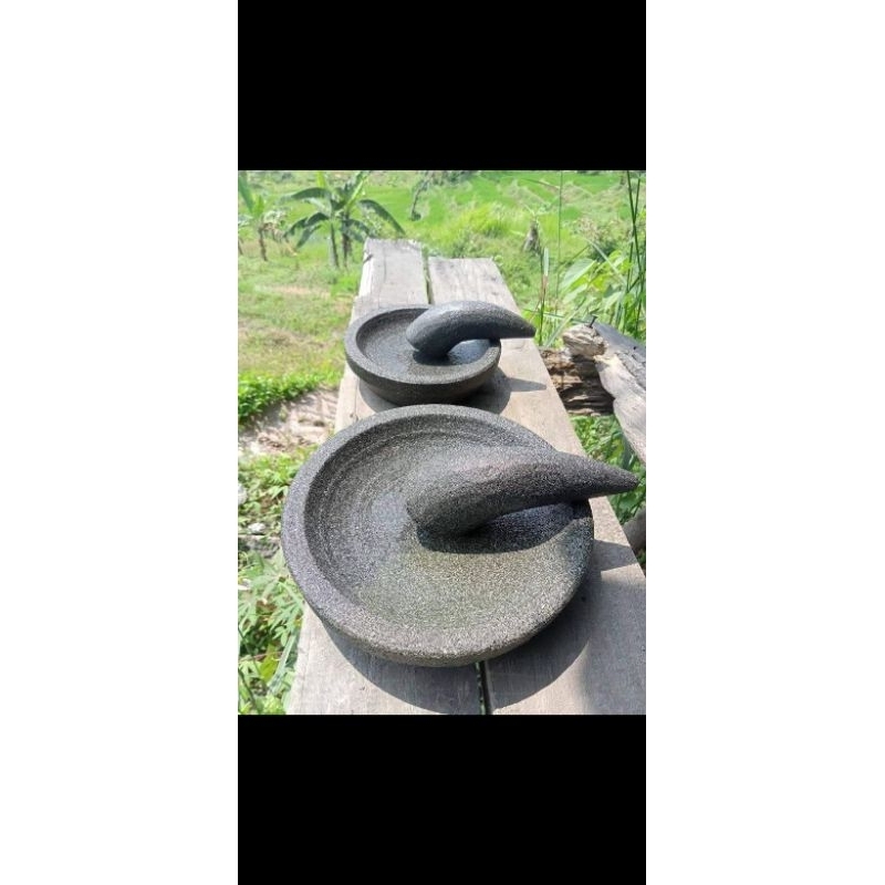 Jual Cobek batu asli 16 cm free ulekan | Shopee Indonesia