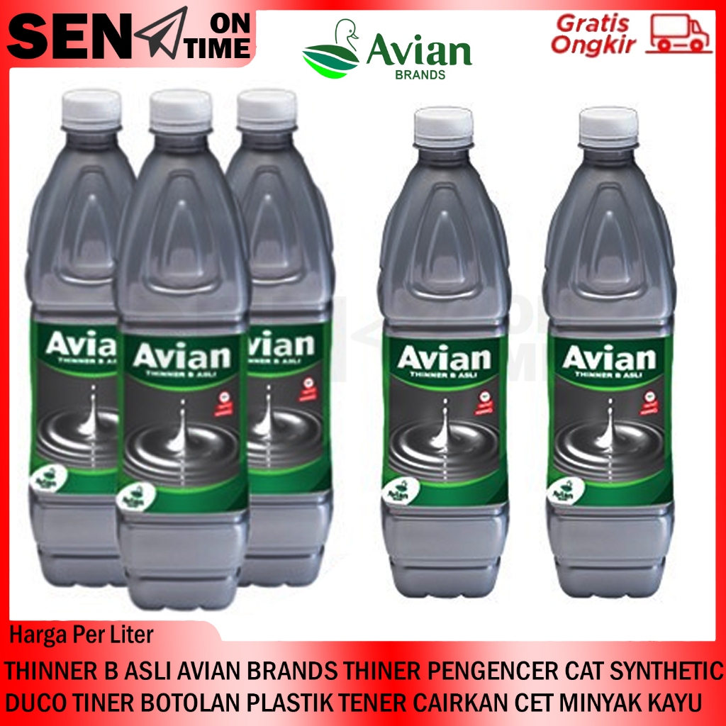 Jual THINNER B AVIAN 1 LITER TINER ASLI THINER 1L BOTOL PENGENCER CAT ...