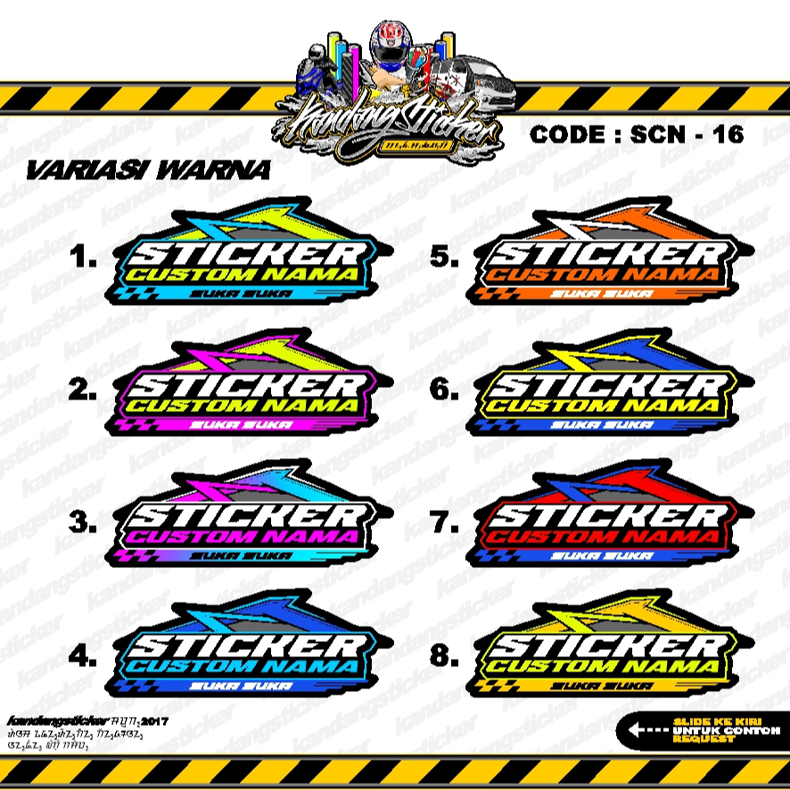 Jual Stiker Custom Nama Racing Satuan Suka Suka Sticker Custom Stiker ...