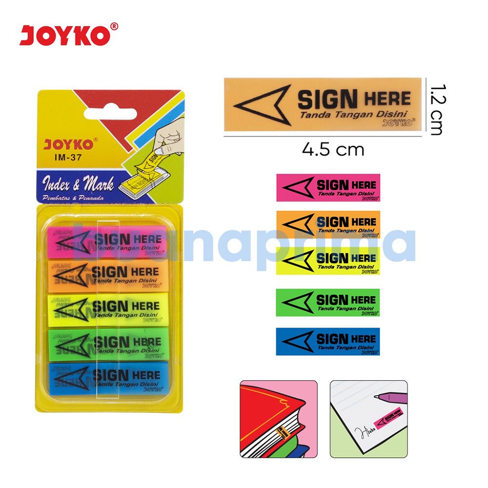 Jual Sticky Notes Sign Here Index And Mark IM-37 Joyko Penanda Kertas ...