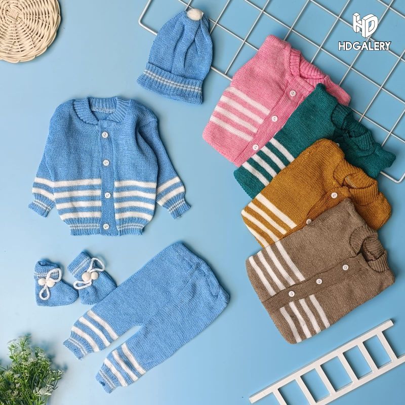 Jual Set rajut 4 in 1 bayi baru lahir | Shopee Indonesia