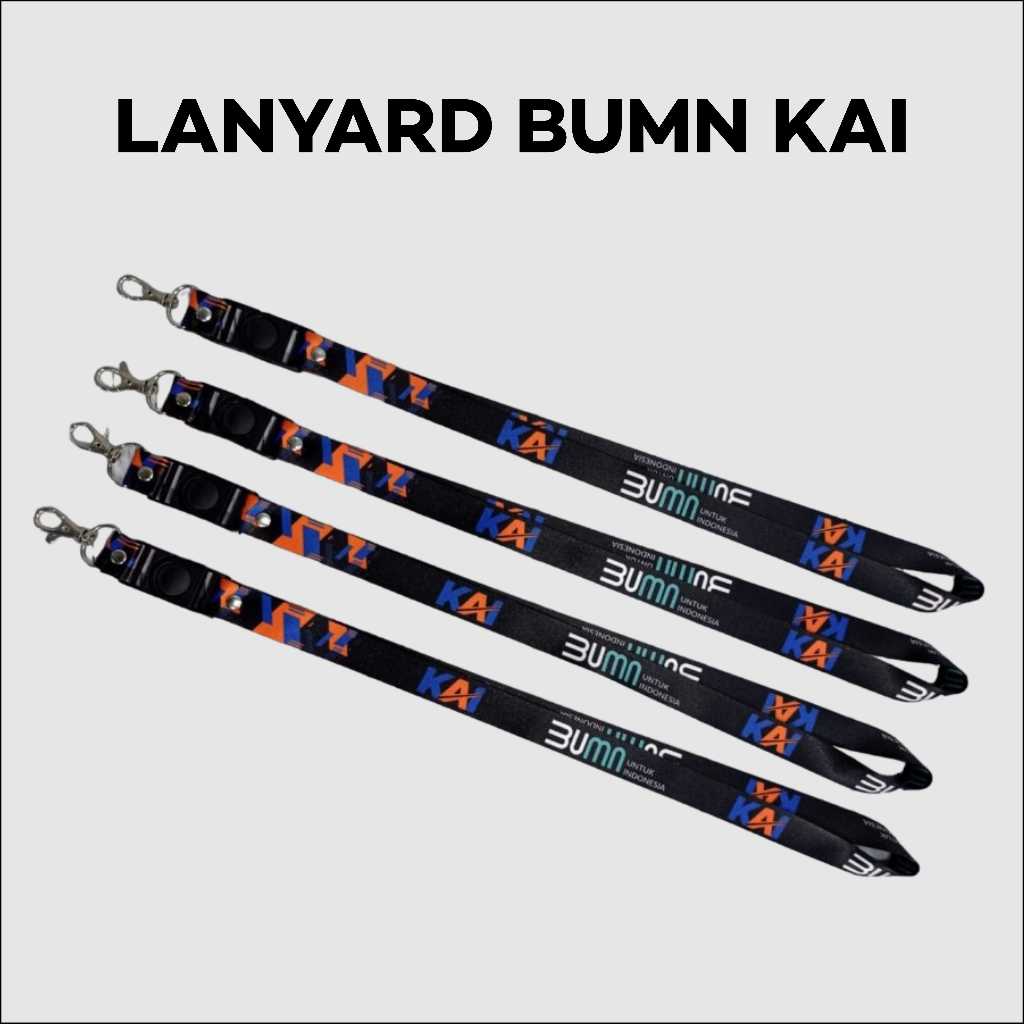 Jual Lanyard Motif KAI KERETA API BUMN LOGO BARU / LANYARD BUMN KAI ...