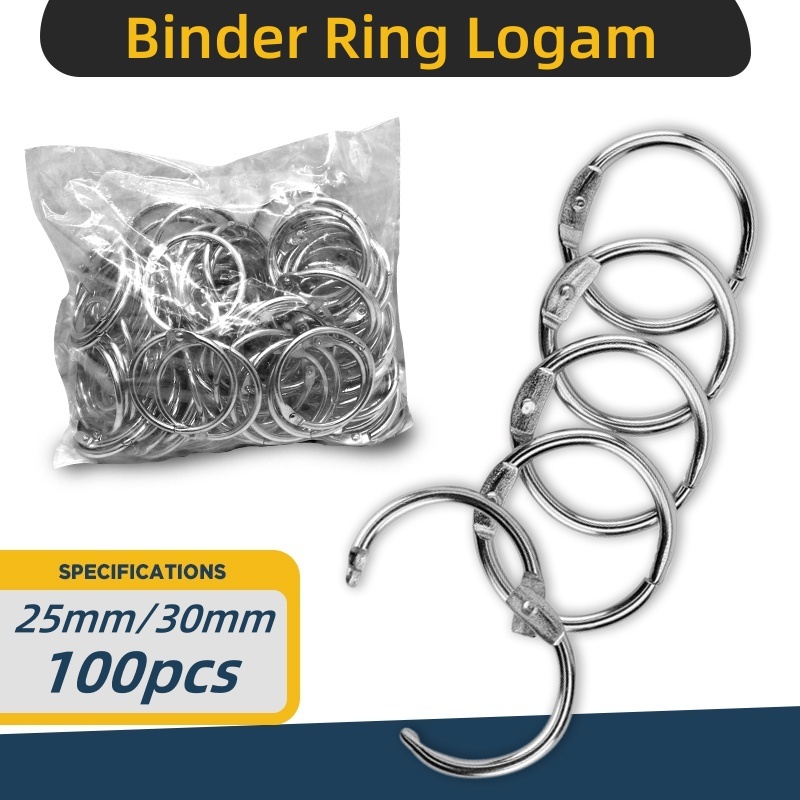 Jual 100PCS Ring Binder Buka Tutup 25-35mm 1 inci dengan Sampel Buku ...