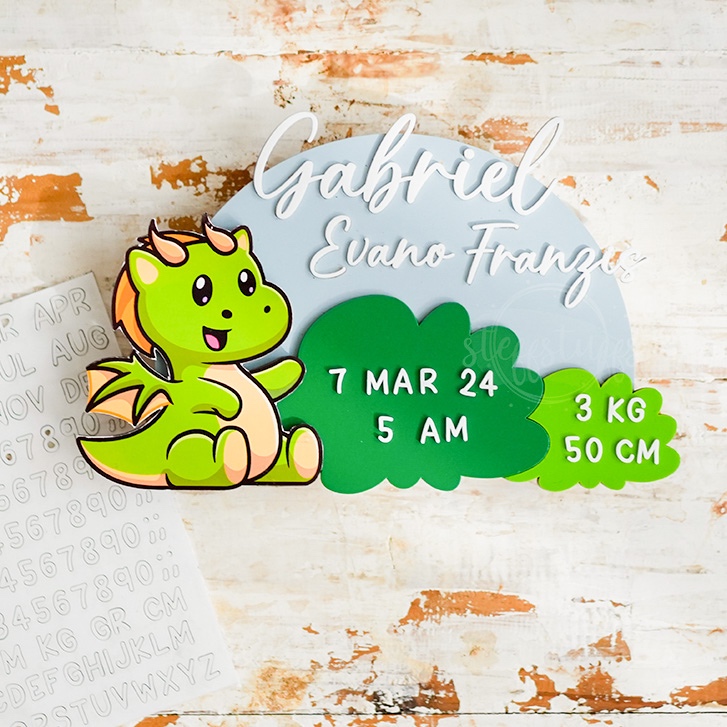 Jual GABRIEL DRAGON HOSPITAL BOARD | Papan Nama Kelahiran Bayi Props