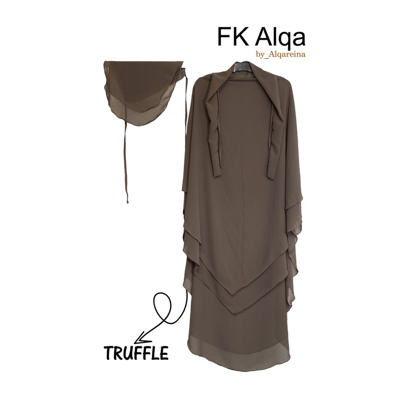 French Khimar Ceruty 2 Layer Premium Babydoll Free Cadar Tali Jilbab Khimar Bergo Kerudung