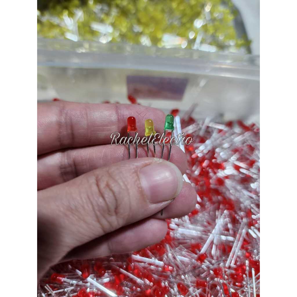 Jual (Harga 10 pcs) Lampu Led 3mm MIKA Merah Hijau Kuning Lampu Variasi ...
