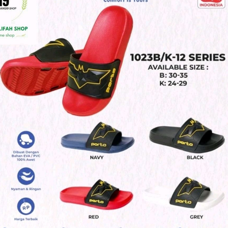 Jual Sandal Selop Anak Laki-laki 1023k-7 Karakter Batman Ringan Empuk 