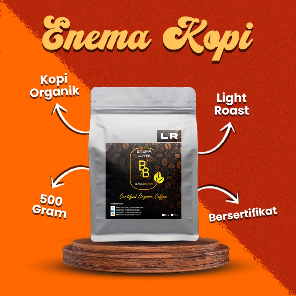 Jual ENEMA KOPI ORGANIK LIGHT ROAST MURAH BERSERTIFIKAT netto 500 gram ...