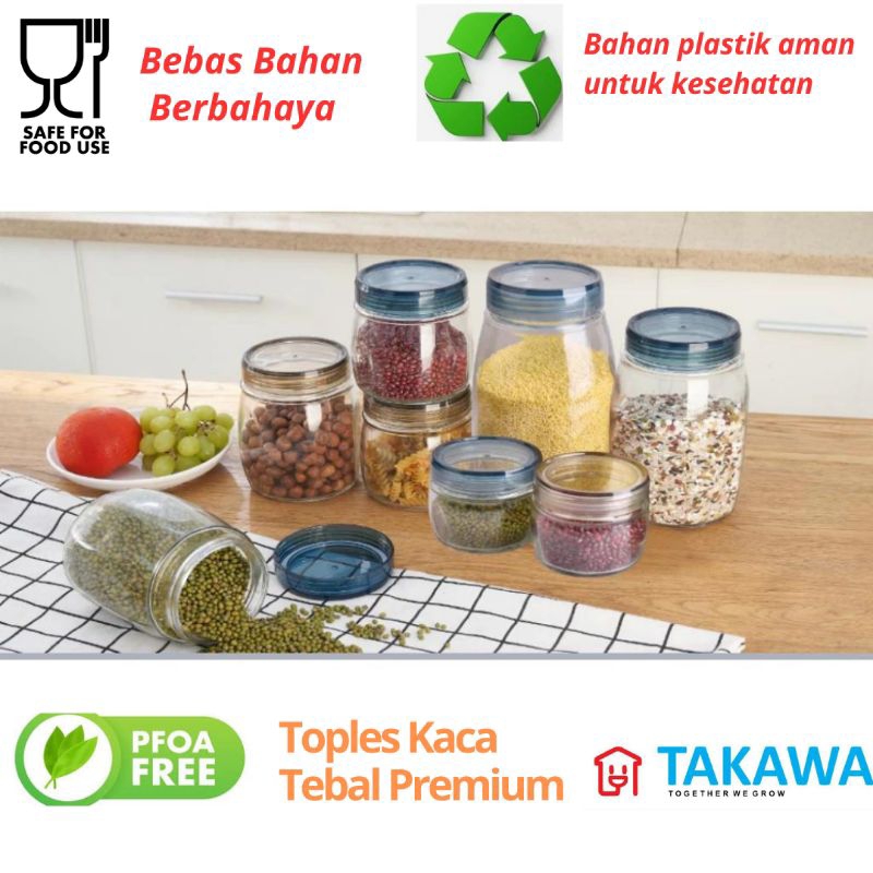 Jual Toples Glass Storage Jar 750 ml /Toples Kaca Takawa Murah Meriah ...