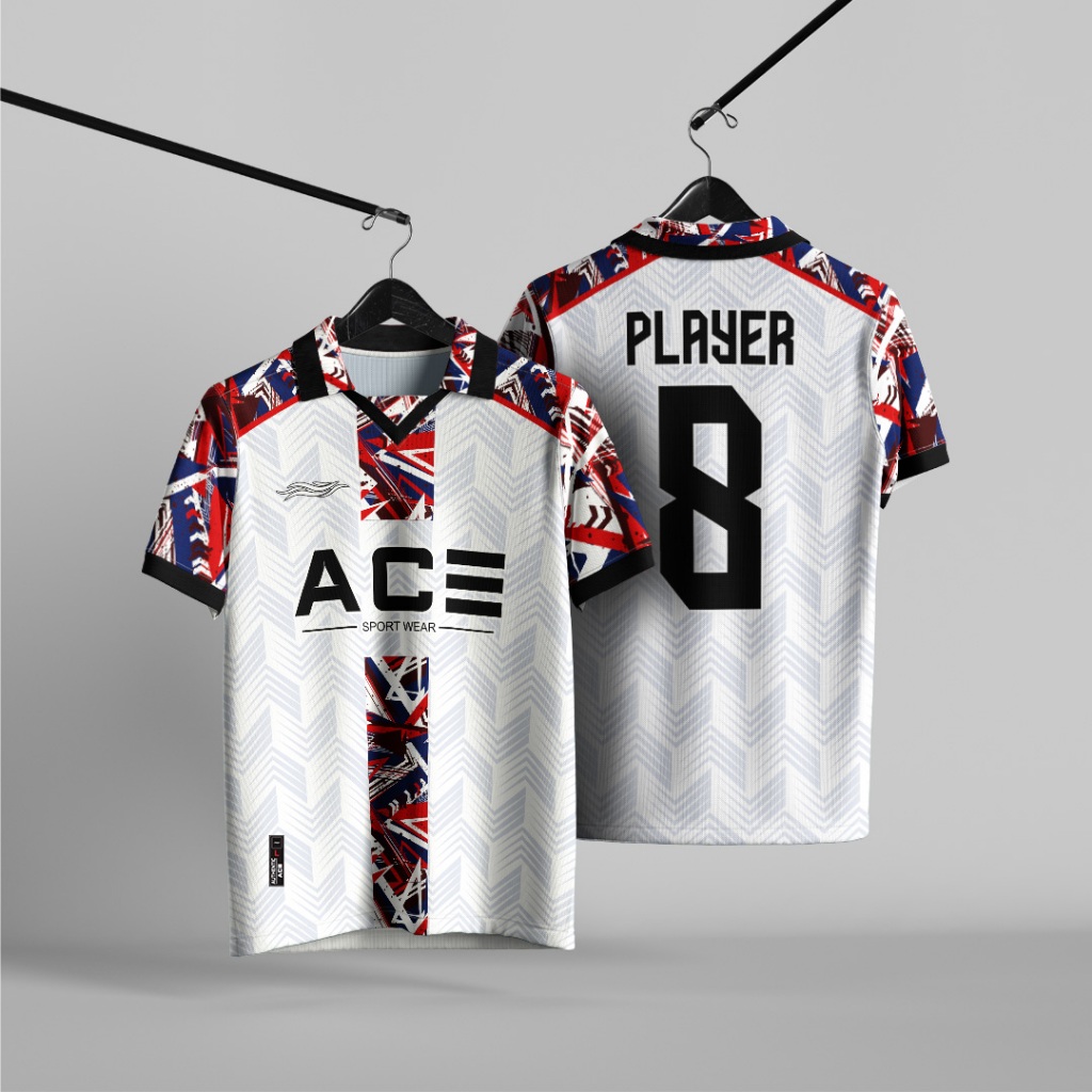 Jual Jersey Bola Futsal Motif Garis Lis Abstrak Keren Bebas