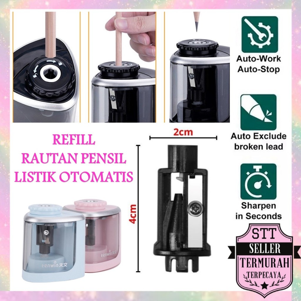 Jual STT Refill Rautan Pensil Listrik Otomatis Manual Baterai Rautan ...