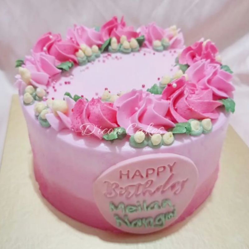 Jual Cake Ultah Korean Birthday Cake Buttercream Simple 15cm By