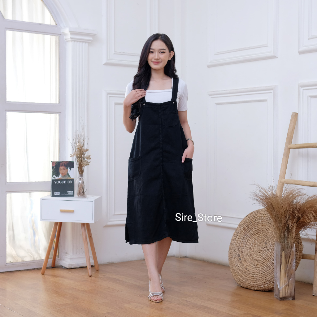 Jual Jumpsuit Overall Jeans Rok Panjang Wanita | Shopee Indonesia