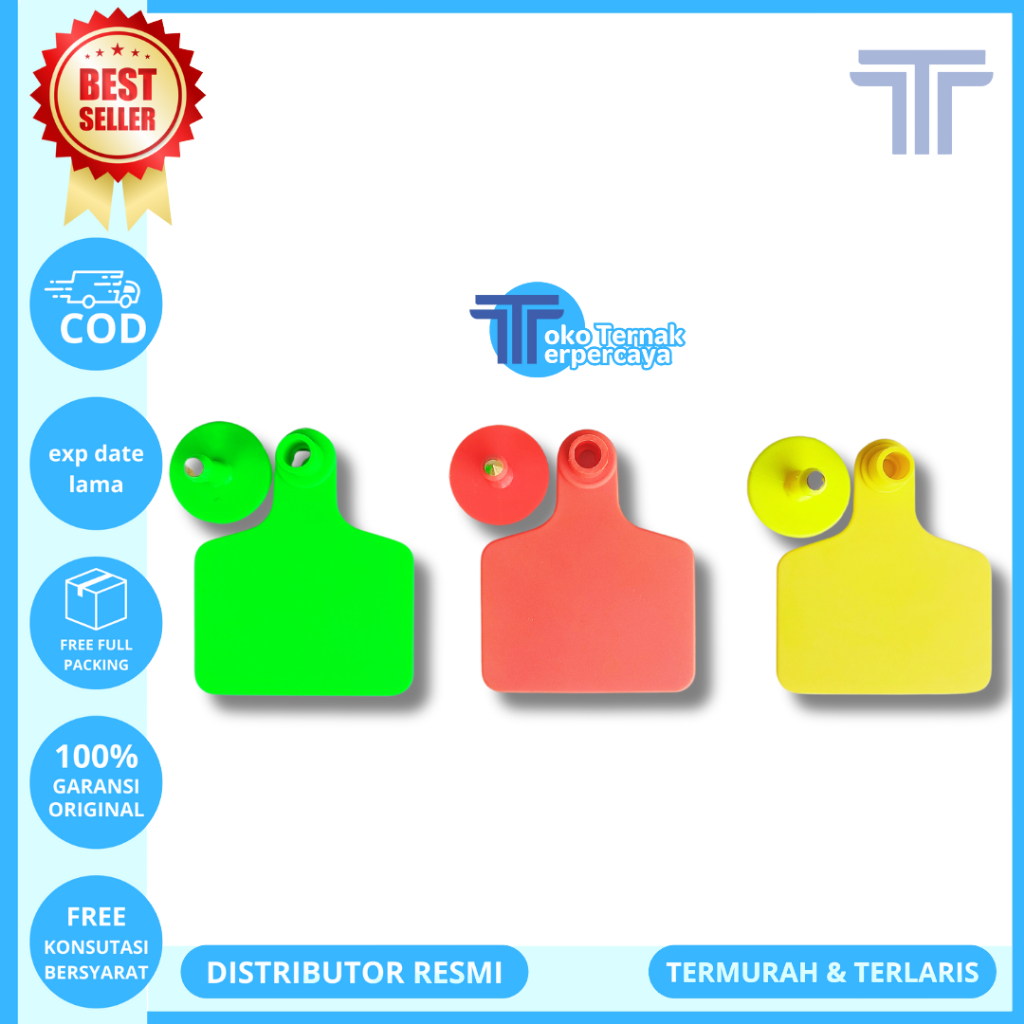Jual EAR TAG SAPI POLOS LARGE (6x7cm) 1 PCS - EARTAG LARGE POLOS Eartag ...
