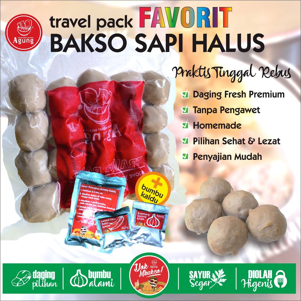 Jual Travel Pack Frozen Bakso Sapi Halus Favorit Shopee Indonesia