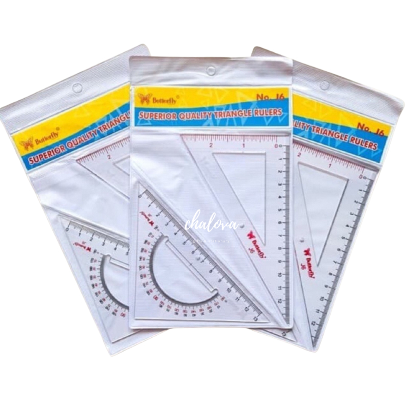 Jual [PCS] PENGGARIS SEGITIGA BUTTERFLY NO 6 / TRIANGLE RULER | Shopee ...