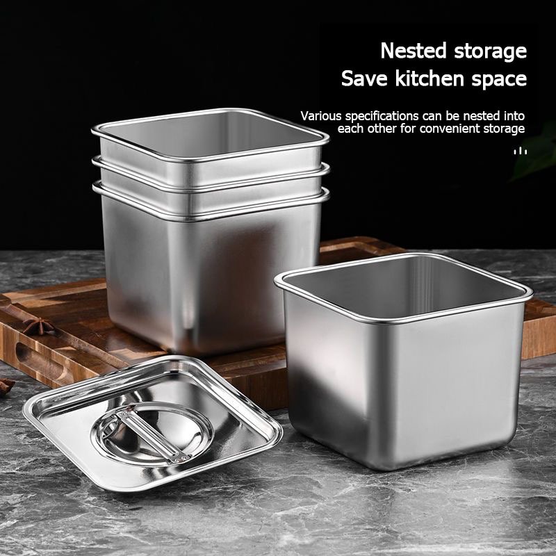 Wadah Makanan Stainless Steel dengan Tutup foto 1