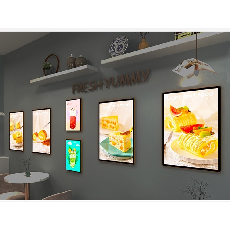 JLOZDM Slim LED Light Box, Fast Poster Change, Tempered Glass