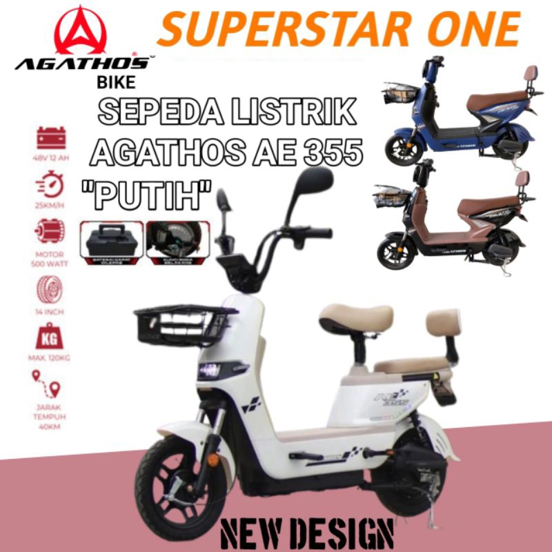 Jual Sepeda Listrik Agathos Bike Electrik Agathos Ae Putih