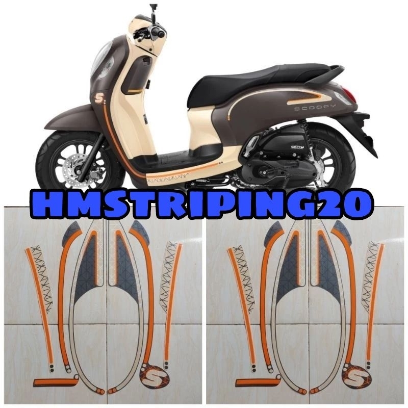 Jual STRIPING STIKER HONDA SCOOPY 2023 FASHION BROWN ORIGINAL LIS BODY ...